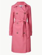Marks & Spencer Double Breasted Trench Coat Pink