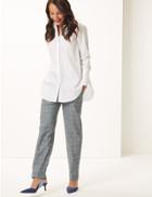 Marks & Spencer Relaxed Straight Leg Trousers Grey Mix