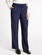 Marks & Spencer Straight Leg Trousers Navy Mix