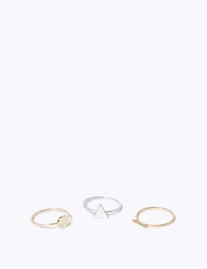 Marks & Spencer 3 Pack Stacking Rings Gold Mix