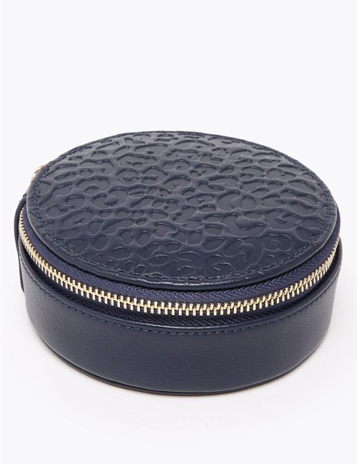 Marks & Spencer Round Embossed Jewellery Box Navy Mix