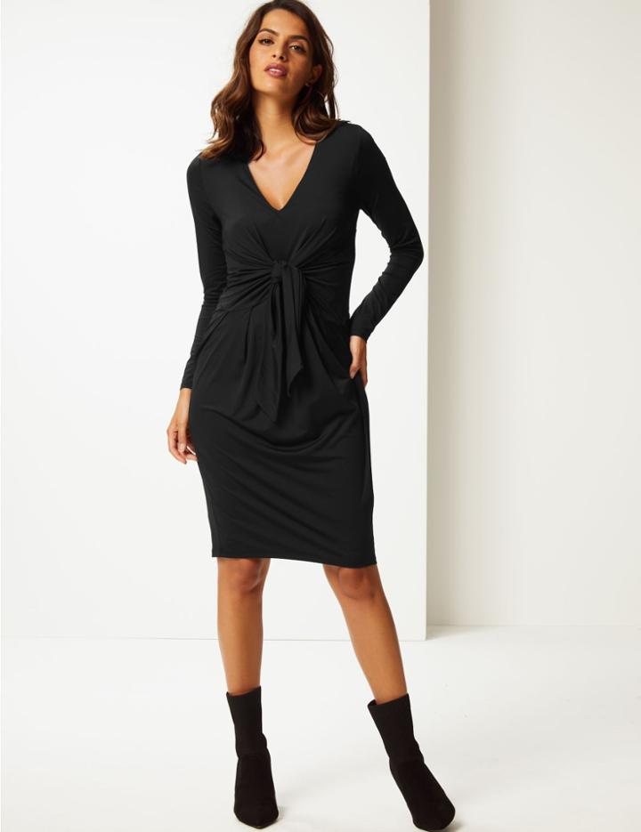 Marks & Spencer Long Sleeve Bodycon Dress Black