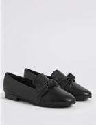 Marks & Spencer Wide Fit Leather Knot Pumps Black