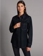 Marks & Spencer Cotton Rich Long Sleeve Shirt Denim