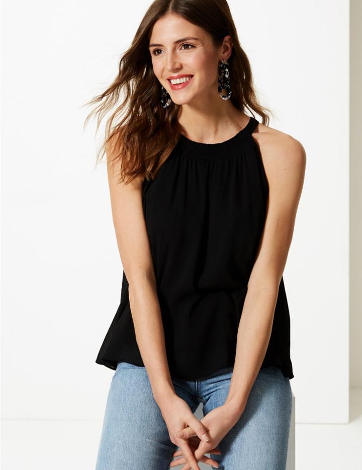 Marks & Spencer Halter Neck Blouse Black