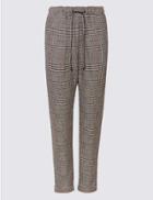 Marks & Spencer Cotton Blend Textured Trousers Black Mix
