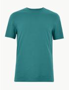 Marks & Spencer Slim Fit Pure Cotton Crew Neck T-shirt Dusty Green