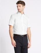 Marks & Spencer Cotton Blend Non-iron Tailored Fit Shirt White