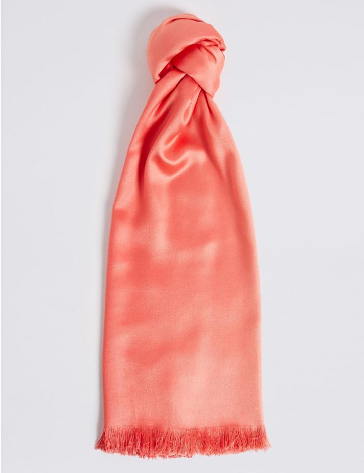 Marks & Spencer Fringe Scarf Coral Mix