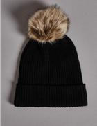 Marks & Spencer Pure Cashmere Bobble Winter Hat Black