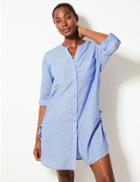 Marks & Spencer Pure Cotton Long Sleeve Beach Dress Chambray