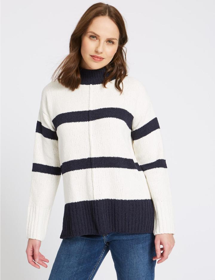Marks & Spencer Chenille Textured Round Neck Jumper Cream