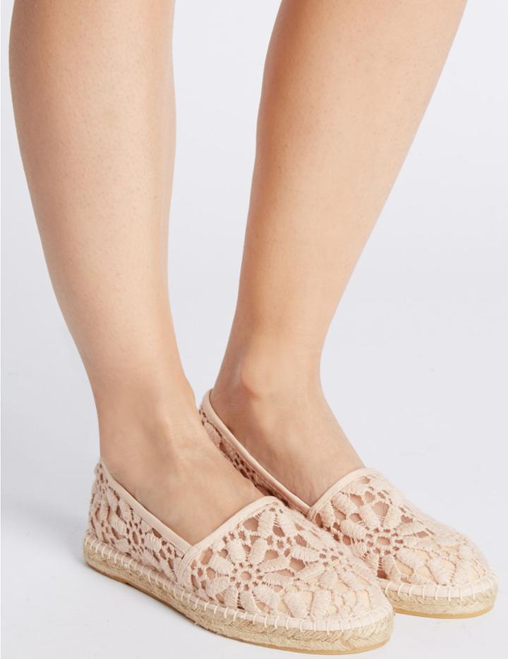 Marks & Spencer Lace Espadrilles With Insolia Flex&reg; Nude