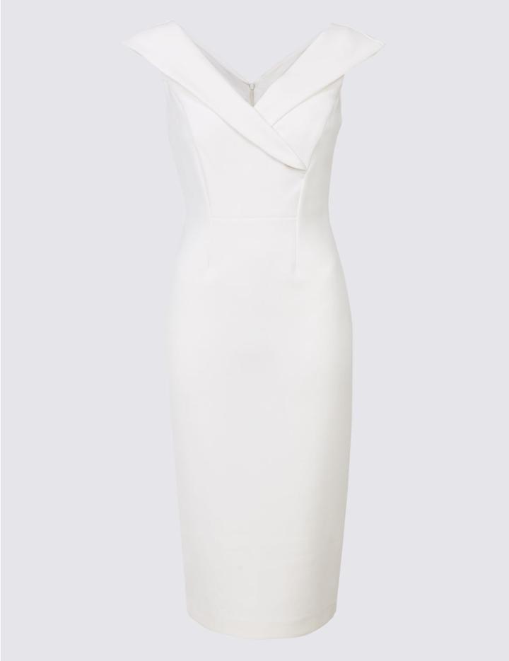 Marks & Spencer Short Sleeve Bandeau Dress Ivory