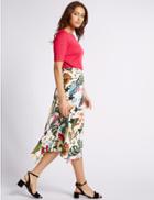 Marks & Spencer Printed Midi Skirt Multi
