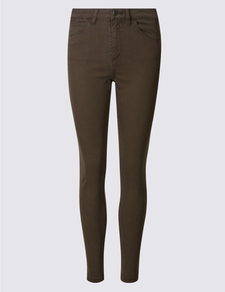 Marks & Spencer Mid Rise Super Skinny Jeans Dark Brown