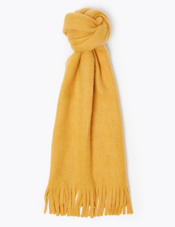 Marks & Spencer Brushed Knit Scarf Ochre