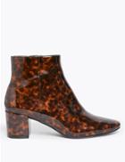 Marks & Spencer Wide Tortoiseshell Print Chelsea Boots Brown Mix