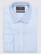 Marks & Spencer Pure Cotton Non-iron Slim Fit Shirt Blue Mix