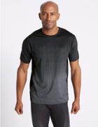 Marks & Spencer Active Quick Dry Printed T-shirt Black Mix