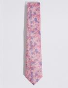 Marks & Spencer Floral Jacquard Tie Pink