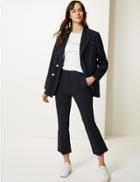 Marks & Spencer Cropped Kickflare Trousers Dark Navy