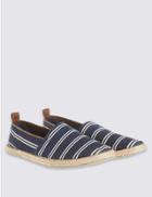 Marks & Spencer Striped Espadrilles Slip-on Shoes Navy