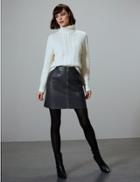 Marks & Spencer Leather Reversible Mini Skirt Black Mix