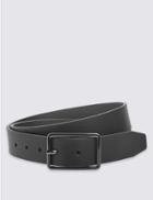 Marks & Spencer Leather Block Edge Buckle Belt Black