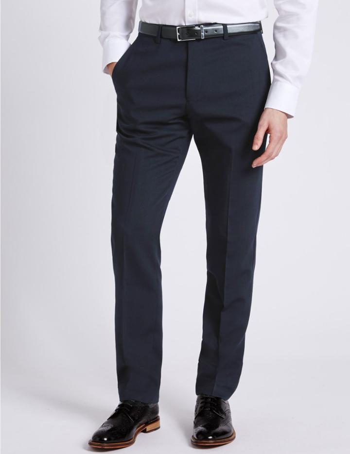 Marks & Spencer Navy Regular Fit Trousers Navy