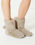 Marks & Spencer Glitter Spotted Slipper Boots Grey Mix