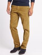 Marks & Spencer Regular Fit Pure Cotton Corduroy Trousers Camel