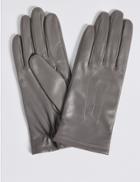 Marks & Spencer Leather Stitch Detail Gloves Grey