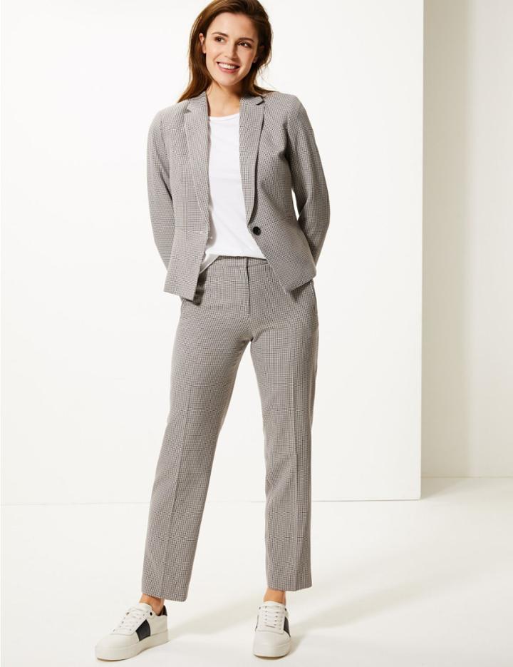Marks & Spencer Dogtooth Checked Suit Trousers