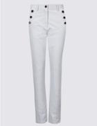 Marks & Spencer Cotton Rich Slim Leg Trousers Pale Lavender