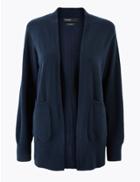 Marks & Spencer Pure Cashmere Relaxed Fit Longline Cardigan Navy