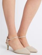 Marks & Spencer Leather Kitten Heel Court Shoes Neutral
