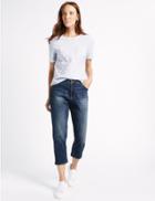 Marks & Spencer Mid Rise Cropped Slim Leg Jeans Dark Indigo