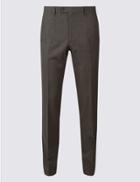 Marks & Spencer Slim Fit Flat Front Trousers Grey