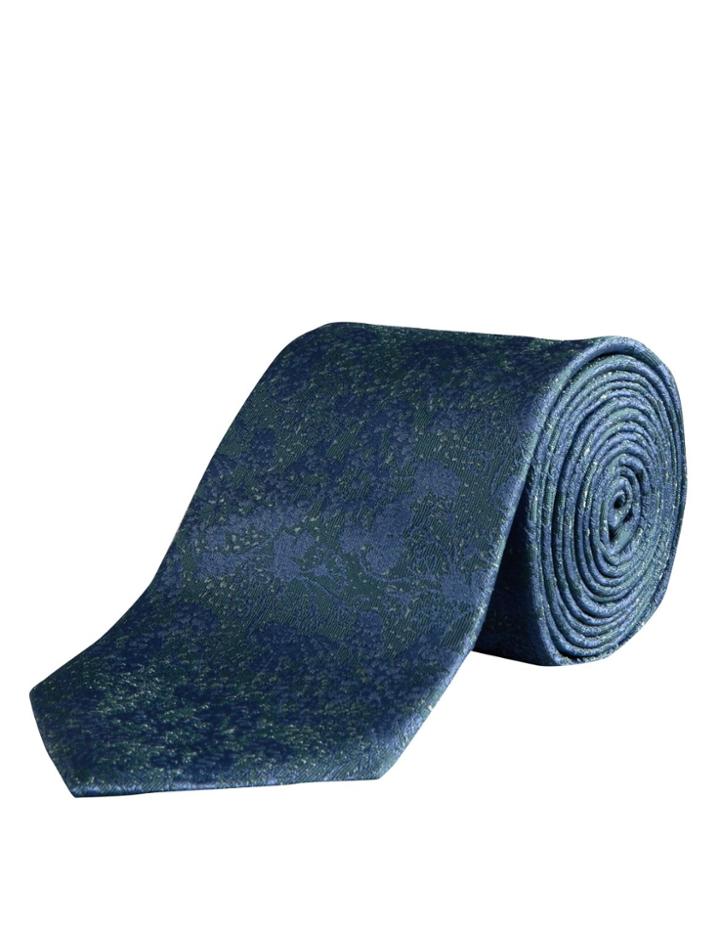 Marks & Spencer Pure Silk Floral Textured Tie Jade