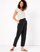 Marks & Spencer Peg Cropped Trousers Black