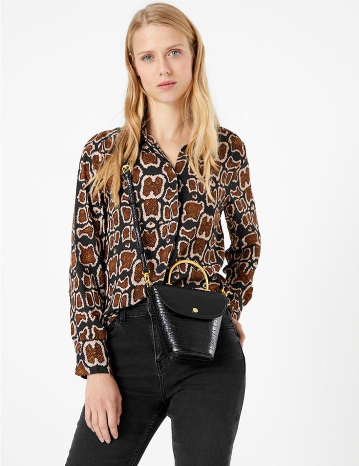 Marks & Spencer Croc Effect Cross Body Bag Black