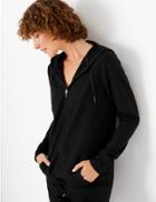 Marks & Spencer Cotton Rich Longline Hoodie Sweatshirt Black