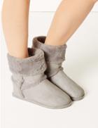 Marks & Spencer Faux Fur Slipper Boots Grey