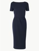 Marks & Spencer Short Sleeve Bodycon Midi Dress Navy