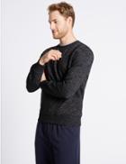 Marks & Spencer Cotton Rich Textured Sweatshirt Charcoal