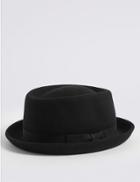 Marks & Spencer Pure Wool Felt Trilby Hat With Stormwear&trade; Black