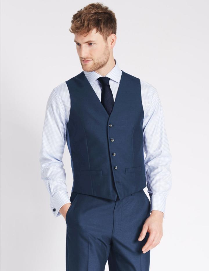 Marks & Spencer Indigo Slim Fit Waistcoat Indigo