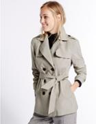 Marks & Spencer Belted Trench Coat With Stormwear&trade; Pebble