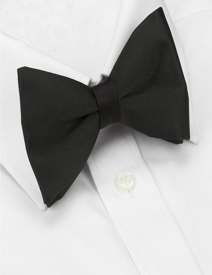 Marks & Spencer Pure Silk Pre-tied Bow Tie Black